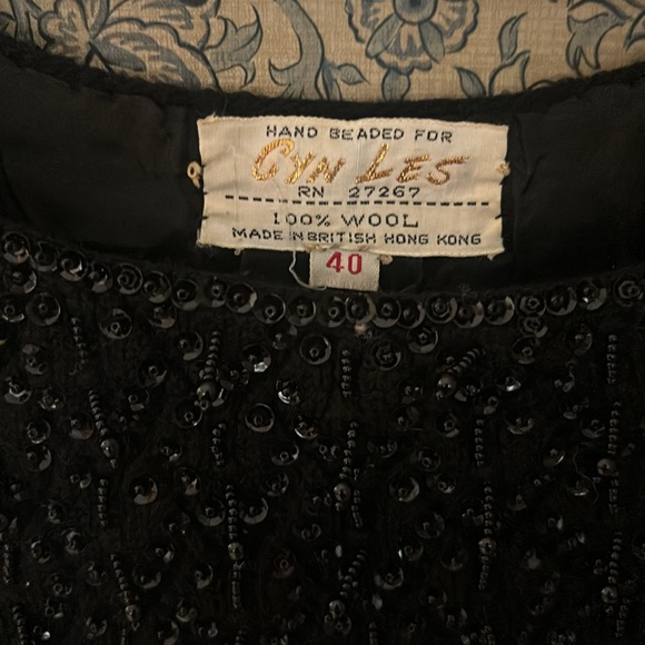Vintage Gyn Les beaded wool shell - Picture 2 of 3
